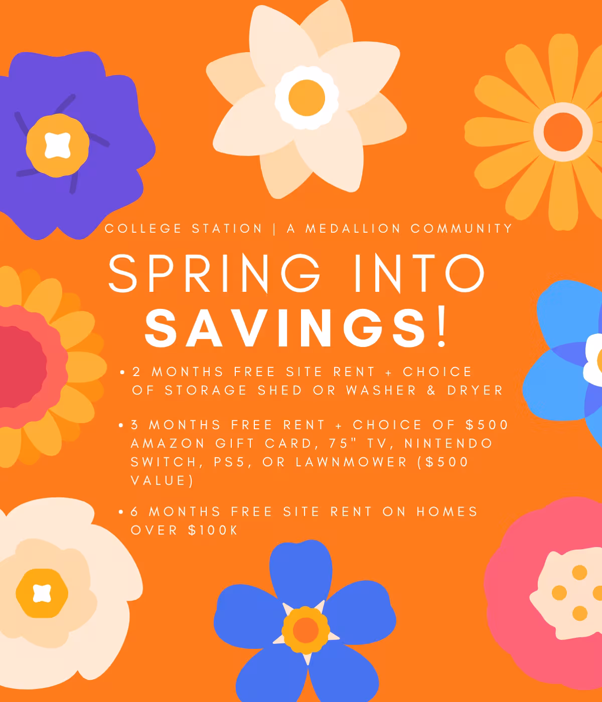 Find your perfect home, homes, communities, Medallion, College Station Spring Flyer, Medallion Communities