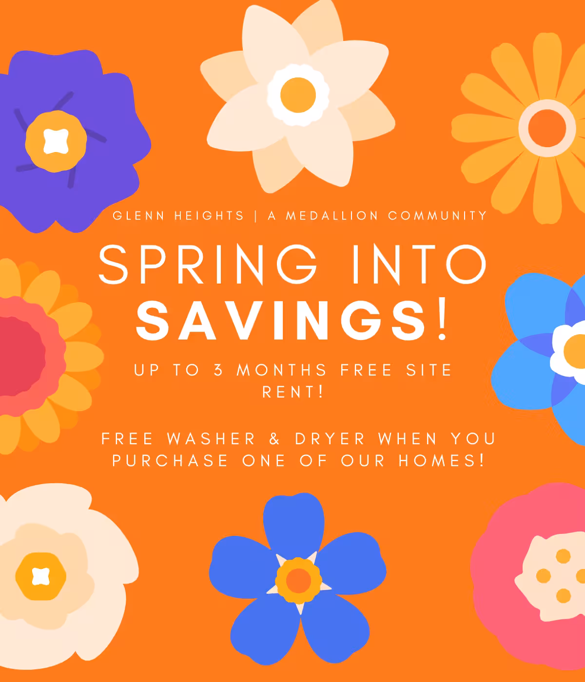 manufactured communities near me, homes, manufactured, Glenn Heights Spring Flyer, Medallion Communities, affordable