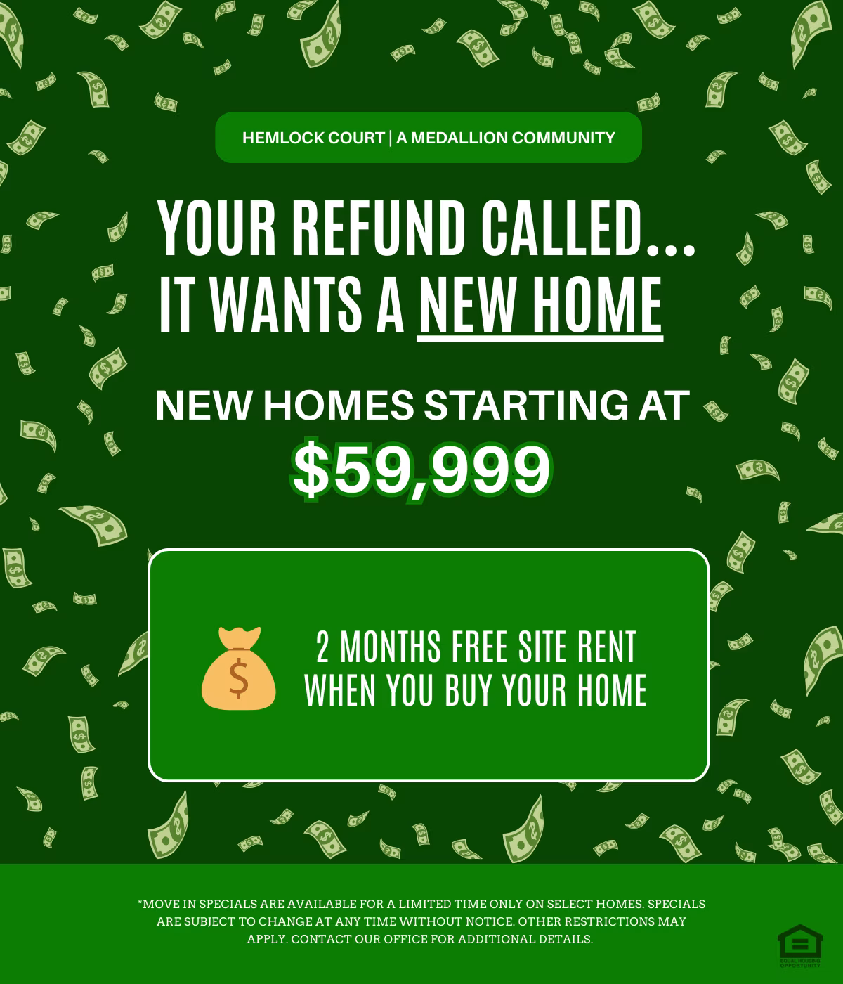 Medallion Communities, TaxSeasonPopUpHemlock, manufactured, affordable, Medallion, manufactured homes near me