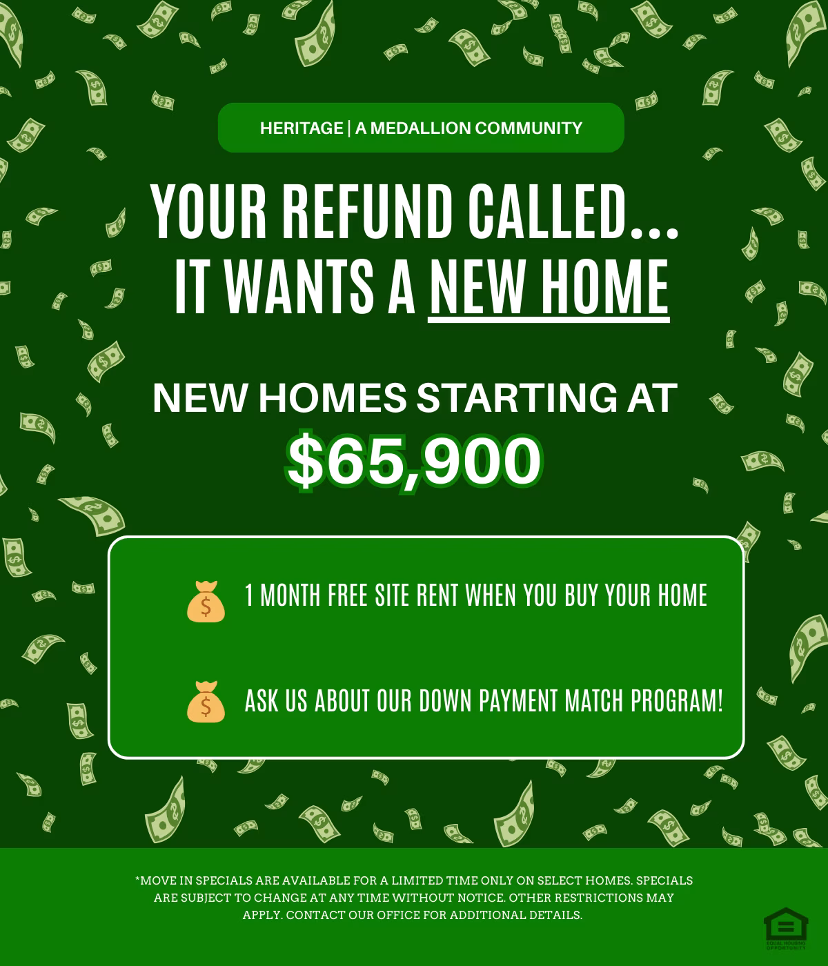 Find your perfect home, TaxSeasonPopUpHeritagev, Medallion, manufactured, homes, manufactured homes near me