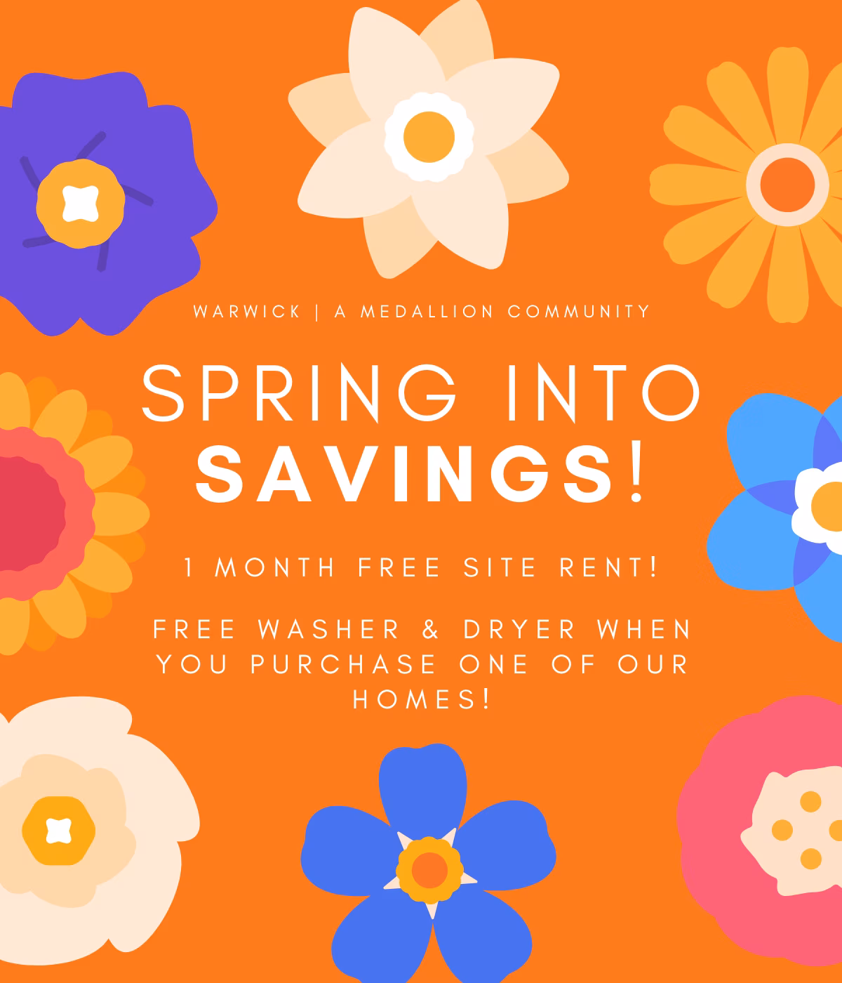 Medallion, manufactured, Warwick Spring Flyer, Find your perfect home, homes, manufactured homes near me